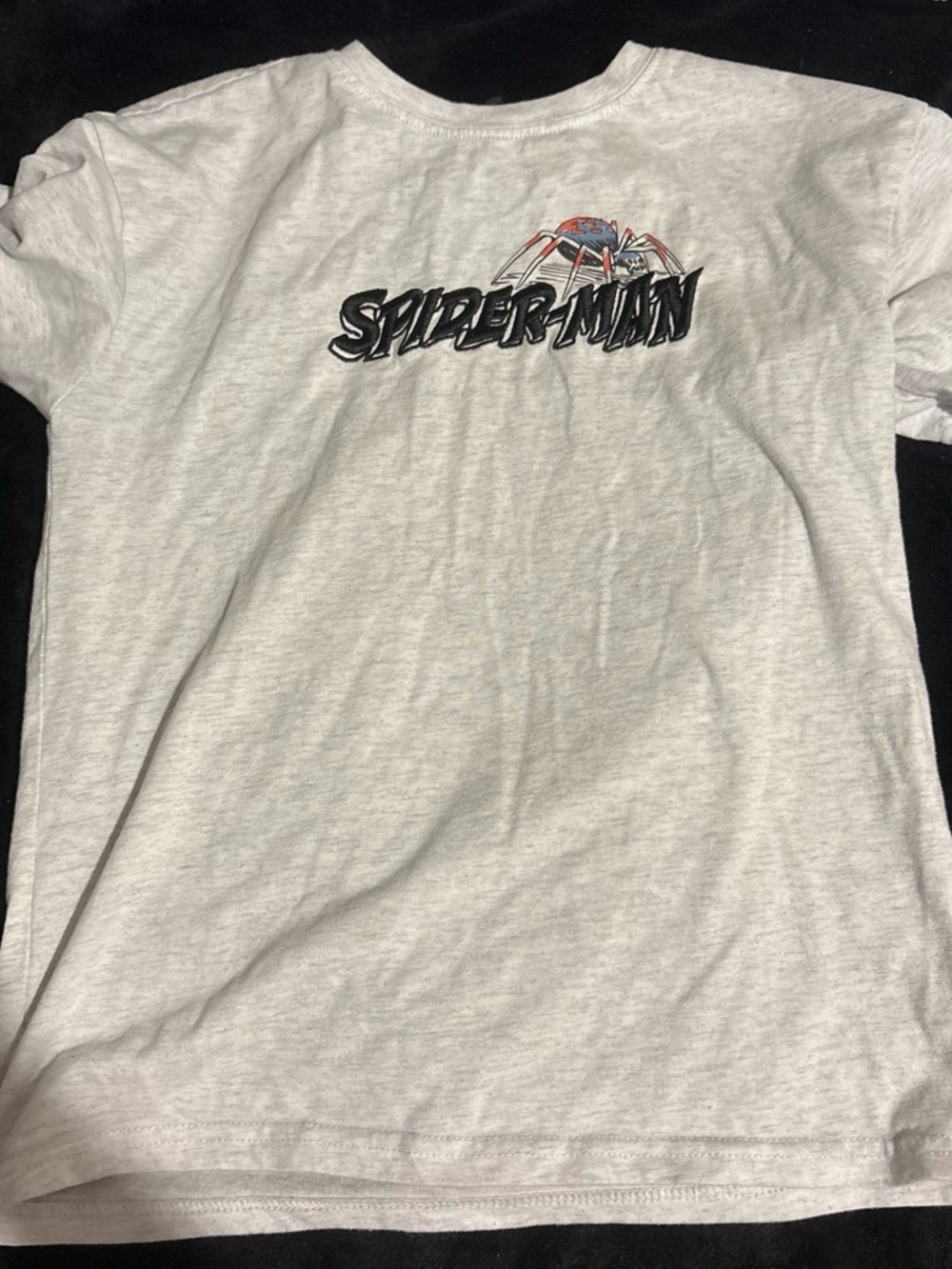 Spiderman White Short Sleeve Tee with Spider Graphic